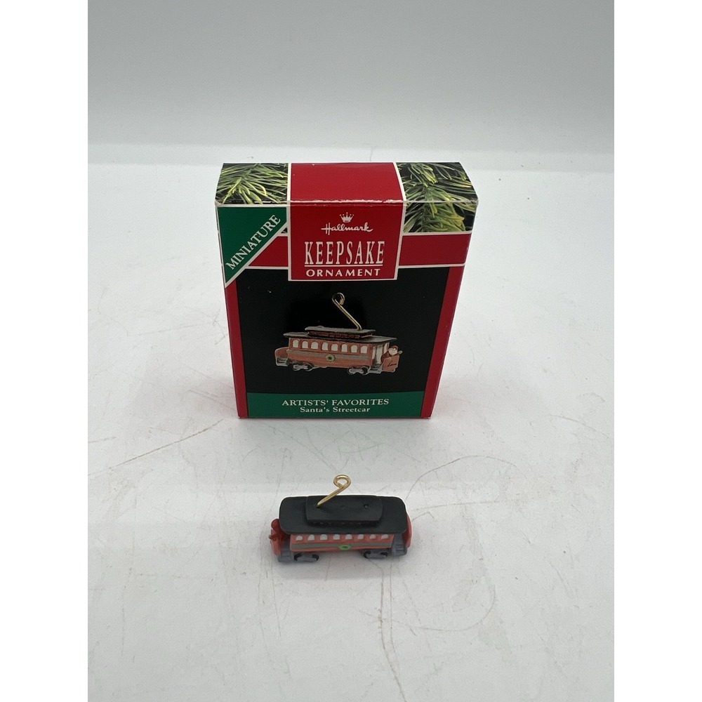 🚋 Hallmark Keepsake Ornament–Miniature Artist's Favorite Santa's Streetcar-1990